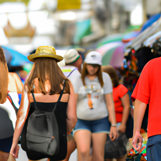 תיירים נהנים משוק רחוב תוסס בפוקט, המציע טעם אותנטי של התרבות התאילנדית.